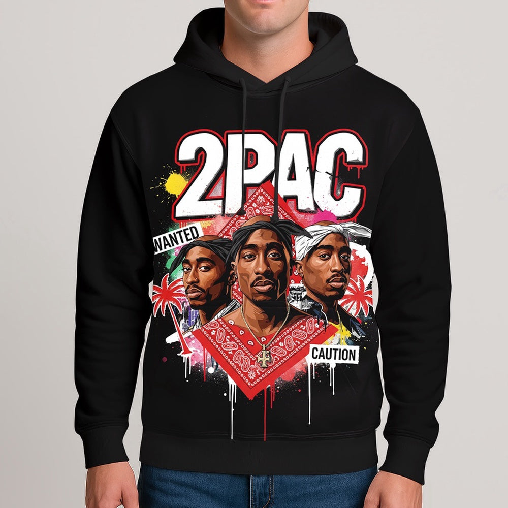 2Pac Wanted Thug Legend 3D Hoodie, Rapper 3D Hoodie, Rap Legends Hoodie