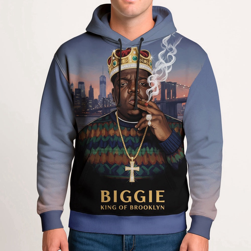 Biggie East Coast King Art Hoodie, Rapper 3D Hoodie, Rap Legends Hoodie