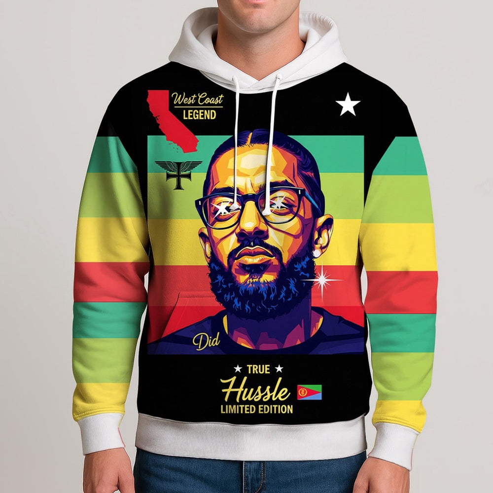 Nipsey Hussle Reggae Colors Hoodie Culture and Legacy Edition, Rapper 3D Hoodie, Rap Legends Hoodie
