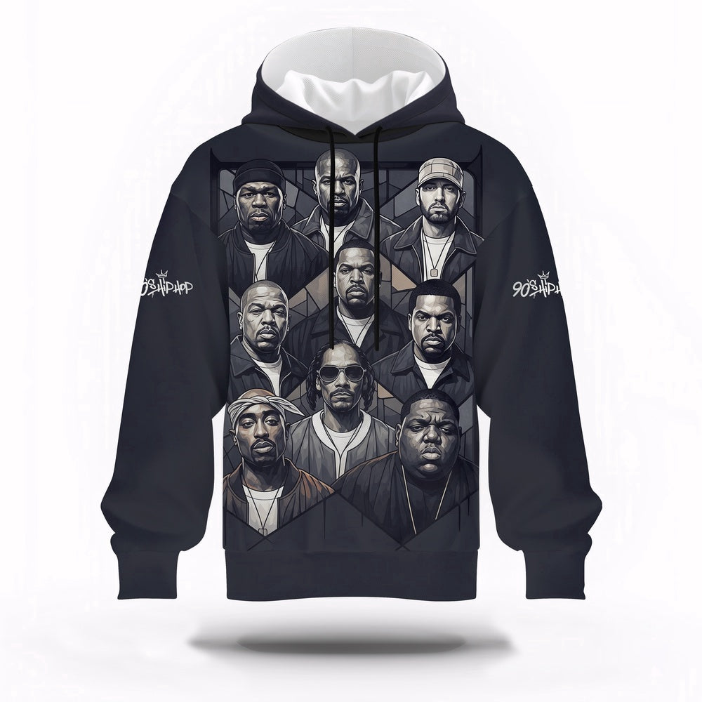 Rap Legends Black White Hoodie, Rapper 3D Hoodie, Rap Legends Hoodie