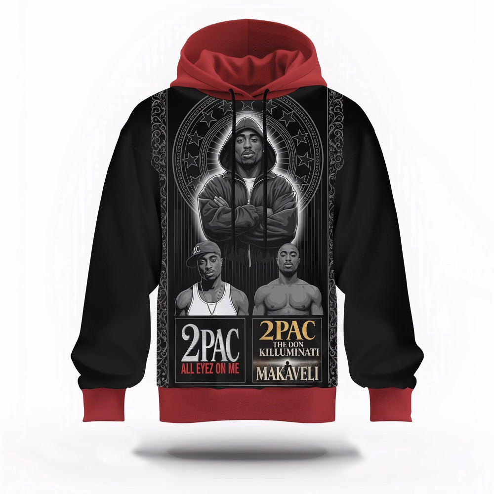 Tupac All Eyes On Me Dark Hoodie, Rapper 3D Hoodie, Rap Legends Hoodie