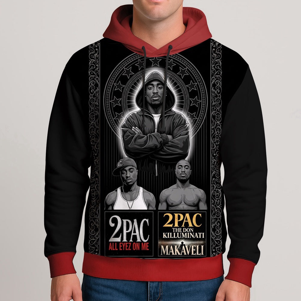 Tupac All Eyes On Me Dark Hoodie, Rapper 3D Hoodie, Rap Legends Hoodie