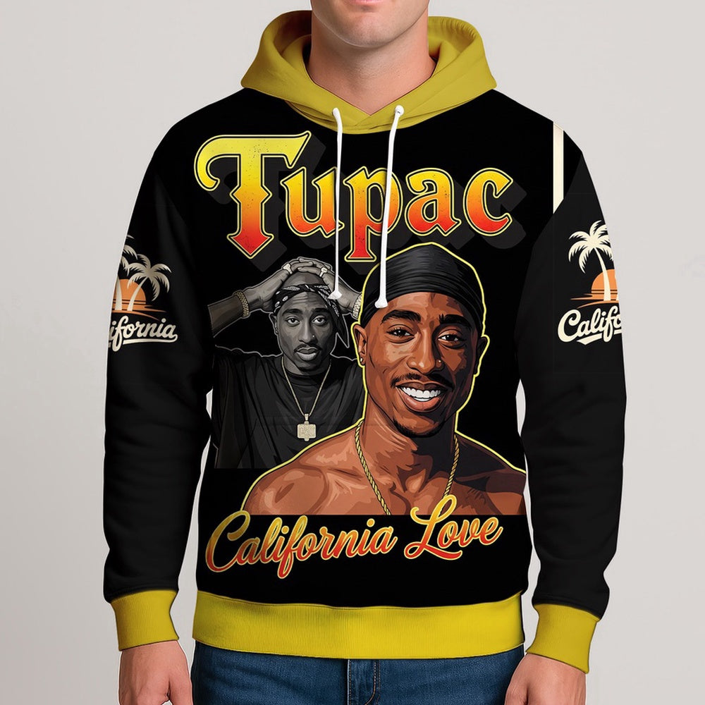 Tupac California Love Classic Hoodie, Rapper 3D Hoodie, Rap Legends Hoodie