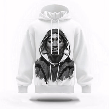 Tupac Hoodie Black White 3D Hoodie, Rapper 3D Hoodie, Rap Legends Hoodie