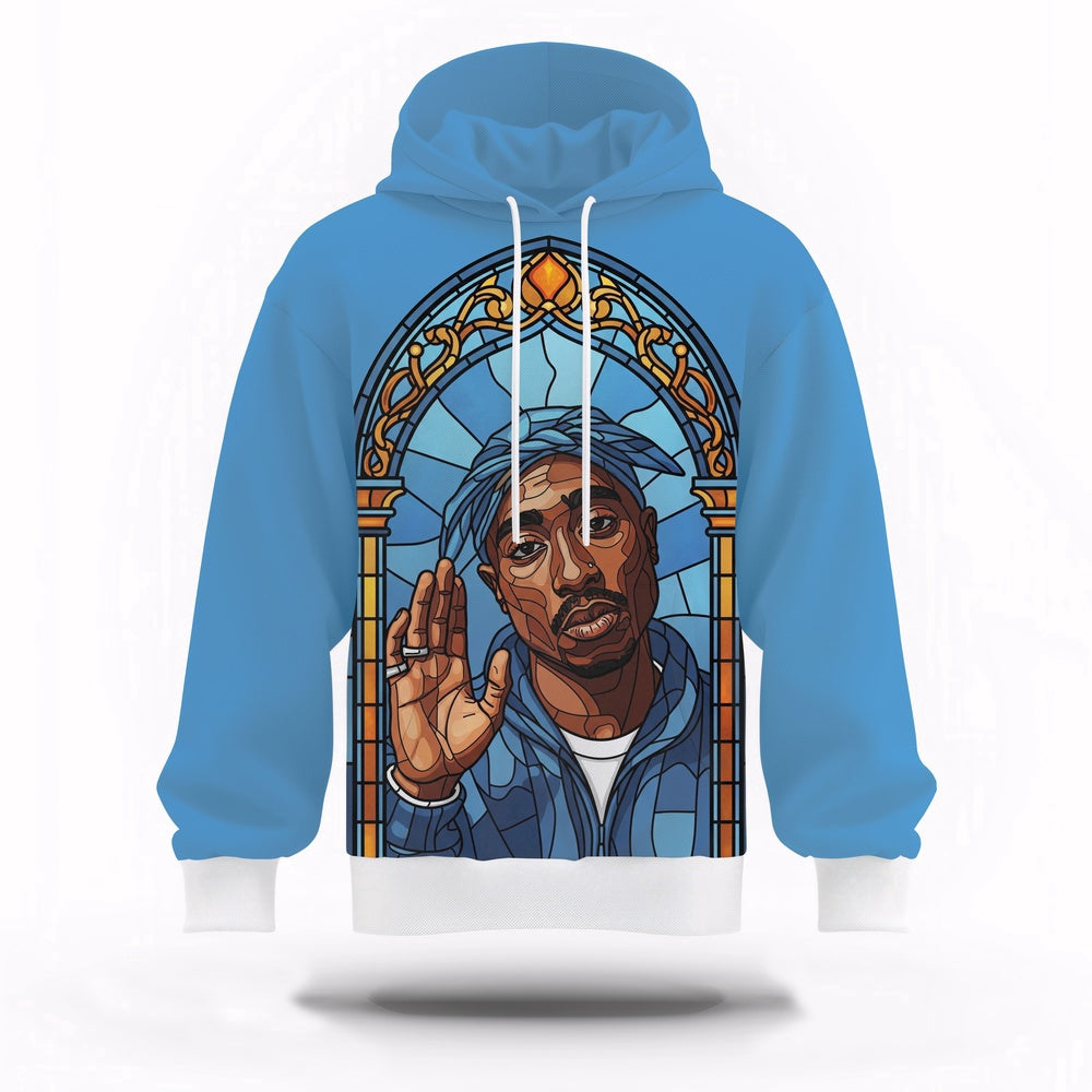 Tupac Saint Blessing 3D Hoodie, Rapper 3D Hoodie, Rap Legends Hoodie