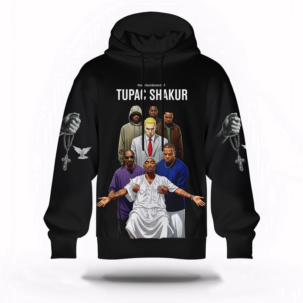 Tupac Shakur Entourage Hoodie, Rapper 3D Hoodie, Rap Legends Hoodie