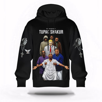 Tupac Shakur Entourage Hoodie, Rapper 3D Hoodie, Rap Legends Hoodie