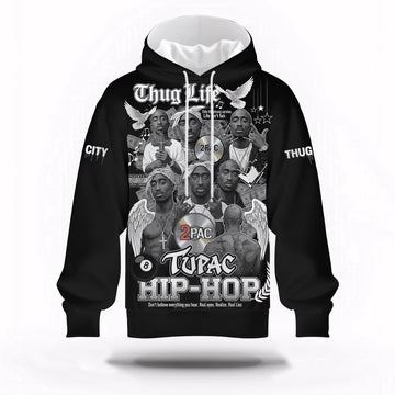 Tupac Shakur Hip Hop Thug Life Hoodie, Rapper 3D Hoodie, Rap Legends Hoodie