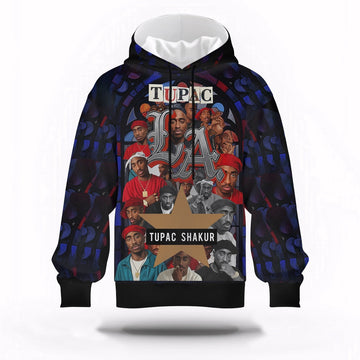 Tupac Shakur Red Group Hoodie, Rapper 3D Hoodie, Rap Legends Hoodie