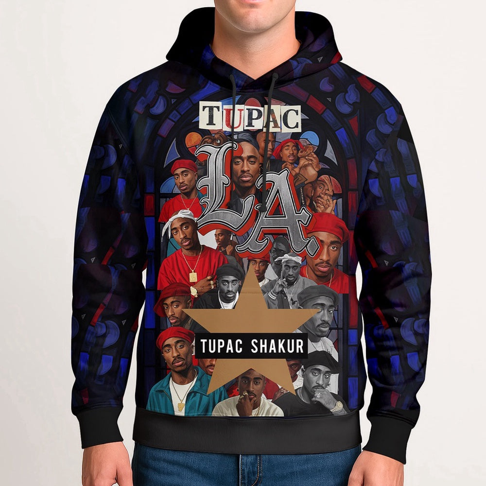 Tupac Shakur Red Group Hoodie, Rapper 3D Hoodie, Rap Legends Hoodie