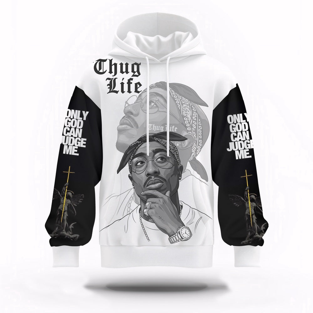 Tupac Thug Life Bandana Hoodie, Rapper 3D Hoodie, Rap Legends Hoodie