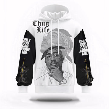 Tupac Thug Life Bandana Hoodie, Rapper 3D Hoodie, Rap Legends Hoodie