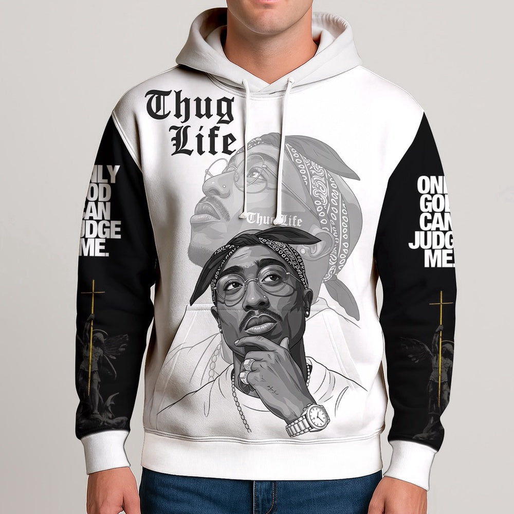 Tupac Thug Life Bandana Hoodie, Rapper 3D Hoodie, Rap Legends Hoodie