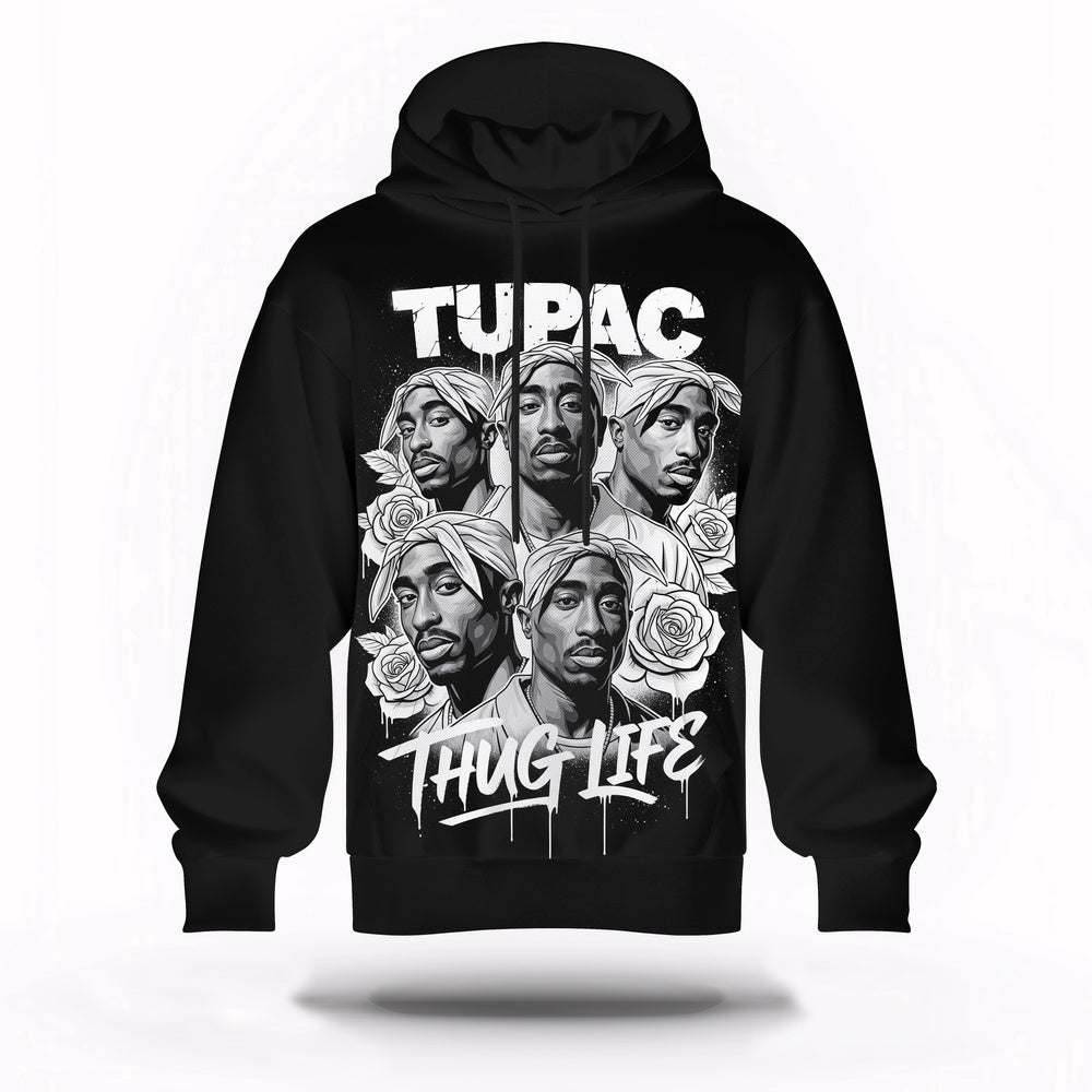 Tupac Thug Life Group Collage 3D Hoodie, Rapper 3D Hoodie, Rap Legends Hoodie