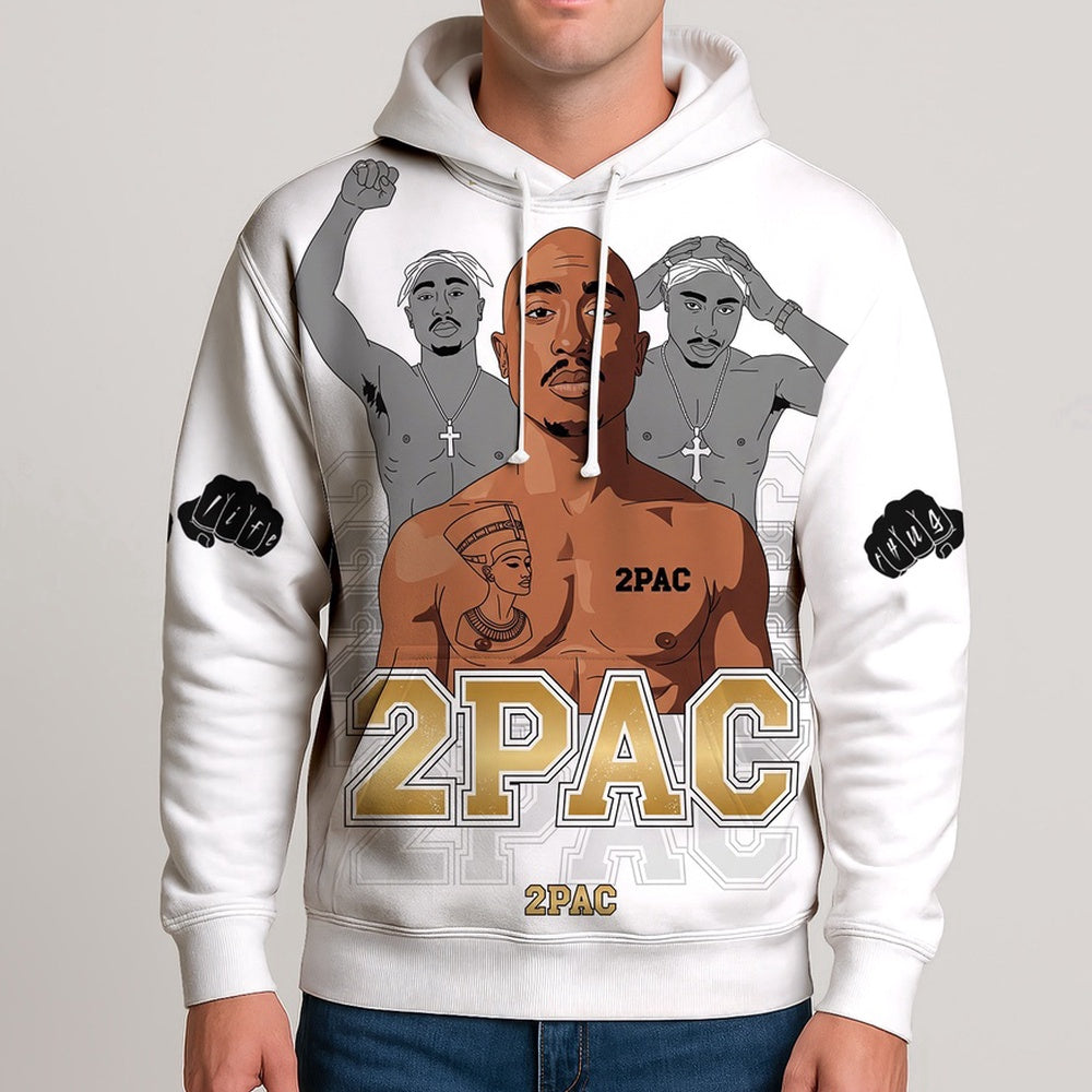 Tupac Thug Life Outlaw Hoodie, Rapper 3D Hoodie, Rap Legends Hoodie