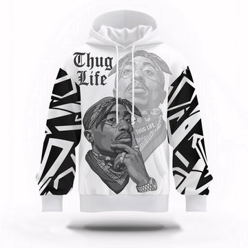 Tupac Thug Life Shadow Hoodie, Rapper 3D Hoodie, Rap Legends Hoodie